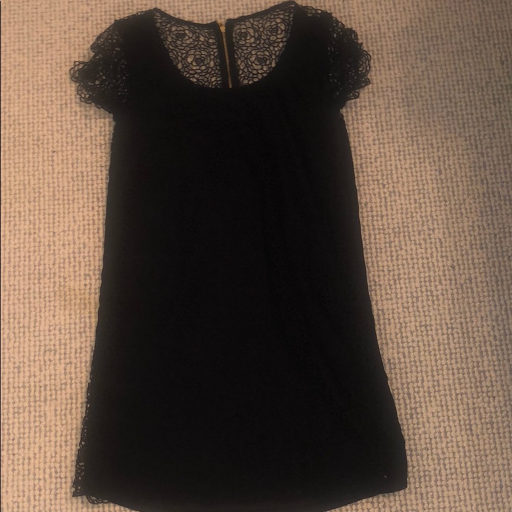 Black floral lace dress